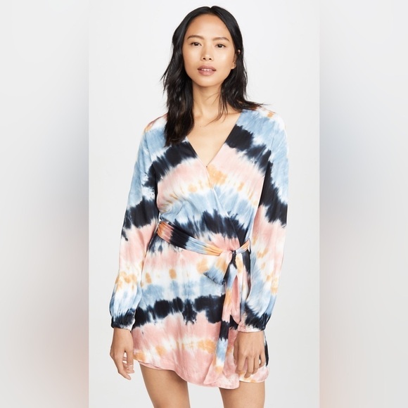 Young Fabulous & Broke Tie Dye Bettina Wrap Dress, Size S - Picture 2 of 9